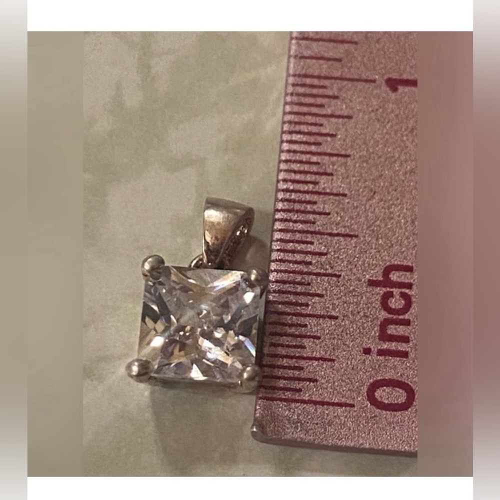 Silver Tone Cubic Zirconia Statement Pendant #6775 ❤️‍🔥 - Picture 3 of 8